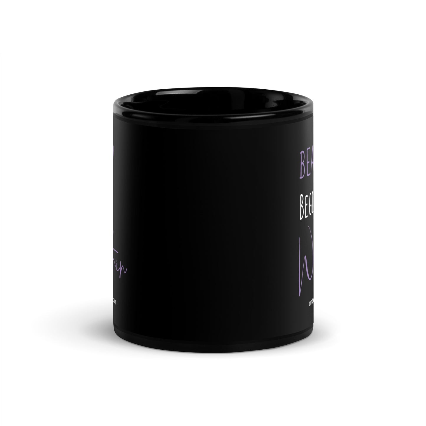 Beauty Begins Within Black Glossy Mug