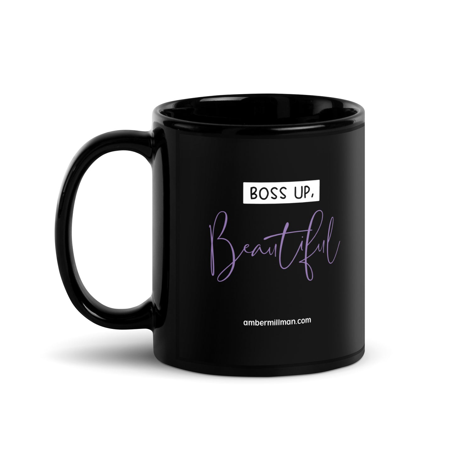 Boss Up Beautiful Black Glossy Mug