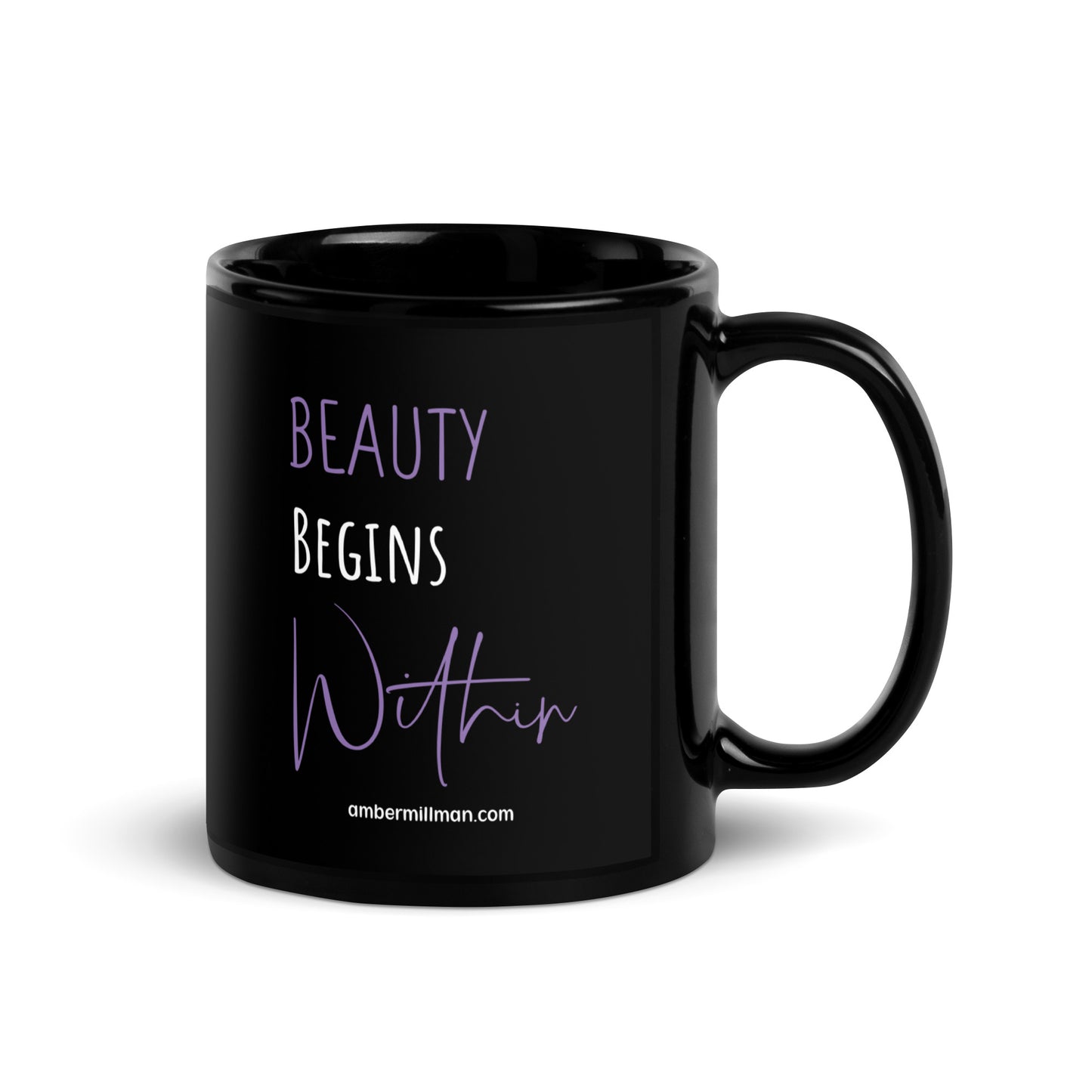 Beauty Begins Within Black Glossy Mug