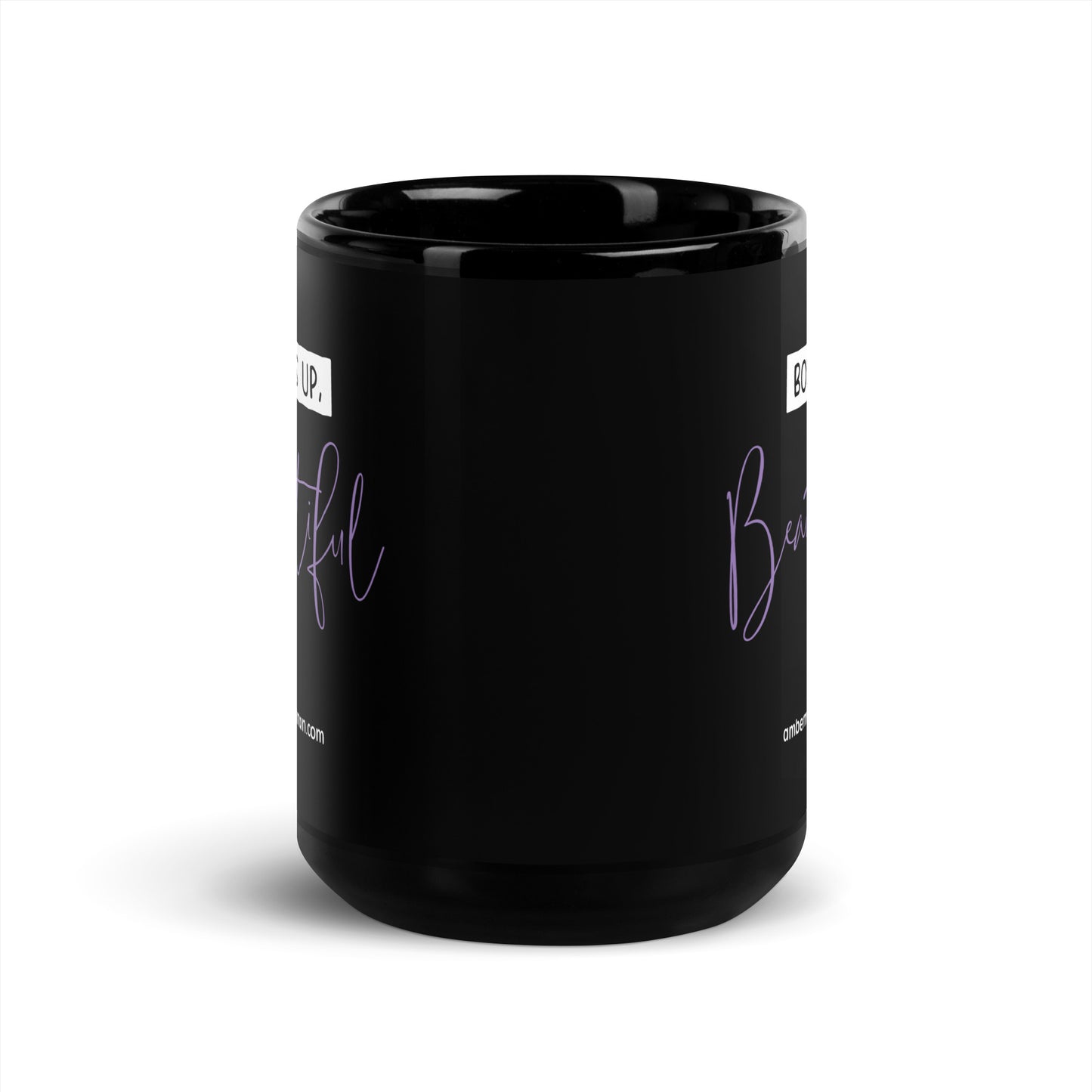 Boss Up Beautiful Black Glossy Mug