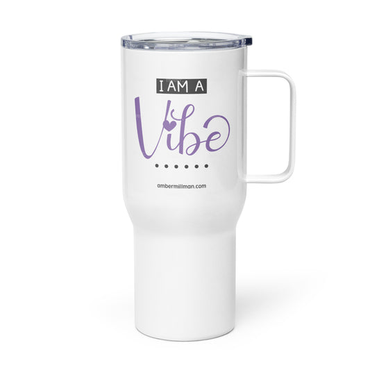 I am a Vibe Travel mug with a handle